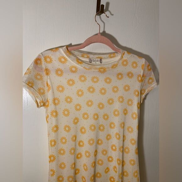 Altar’d State EUC ivory/orange floral mesh mini dress Size small - Picture 3 of 6